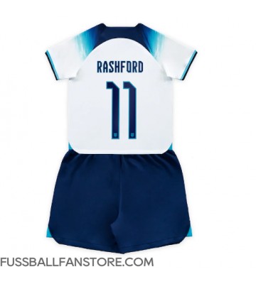England Marcus Rashford #11 Replik Heimtrikot Kinder WM 2022 Kurzarm (+ Kurze Hosen)